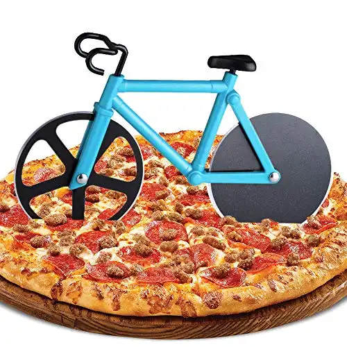 Fahrrad-Pizzaschneider aus Edelstahl