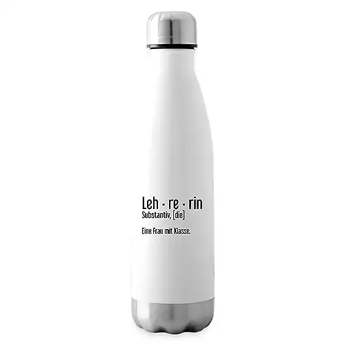 Spreadshirt Lehrerin Definition Geschenk Isolierflasche, One size, weiß