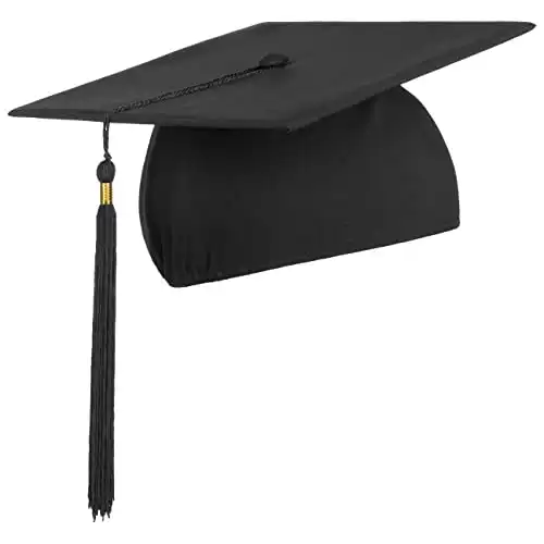 LIERYS Doktorhut (Studentenhut) – 54-61 cm – Hut für Abschlussfeiern vom Studium, Universität, Hochschule, Abitur – Absolventenhut in schwarz