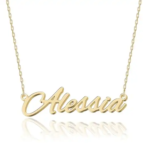 UMAGICBOX Damen Namenskette in 18K vergoldetem Edelstahl Alessia - Einzigartiges Geschenk für besondere Menschen