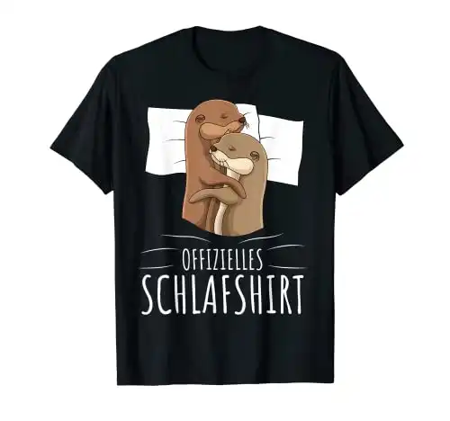 Offizielles Schlafshirt Otter Schlafanzug Seeotter T-Shirt