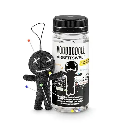 Voodoo Doll Puppe Voodoopuppe Voodoodoll Geschenk Arbeitskollege witziges Mitbringsel Gaggeschenk Chef Boss Vorgesetzer Arbeitskollege Mitarbeiter Kollege Lieblingsmensch schwarzer Humor Partygeschenk