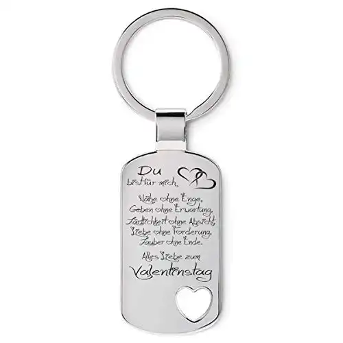 Lieblingsmensch Schlüsselanhänger Modell: Du bist für mich/Valentinstag - Ausgestanztes Herz