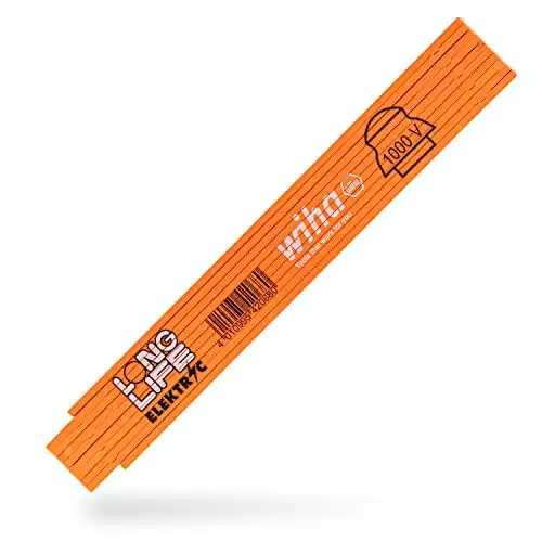 Wiha electrician's folding ruler Longlife® (42068) I folding ruler 2 m I metric meter I orange I measurement tool for professionals