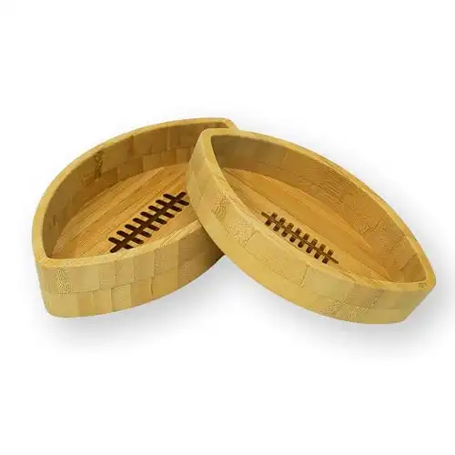 American Football Bambus-Schälchen (2 Stück) aus Holz