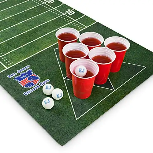 American Football Design Trinkspiel (Inkl. 60 Red Cups 4 Mini Shot Cups + 6 Ping Pong Bälle)