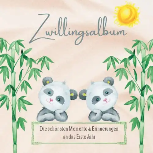 Zwillingsbabybuch | Zwillingsalbum zum ausfüllen und einkleben👶🏼👶🏼: Babytagebuch | Unser erstes Jahr | Erinnerungen an das erste Jahr der Zwillinge
