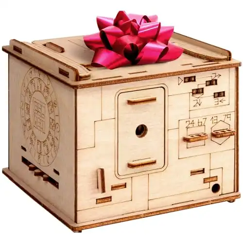 ESC WELT Space Box - Escape Room Spiel - Geschenke für Männer und Frauen - 3D Puzzle Box Spiele aus Holz für Erwachsene - Geschenkbox Knobelspiel - Einzigartige Geschenkbox - Holzpuzzle Erwachsene