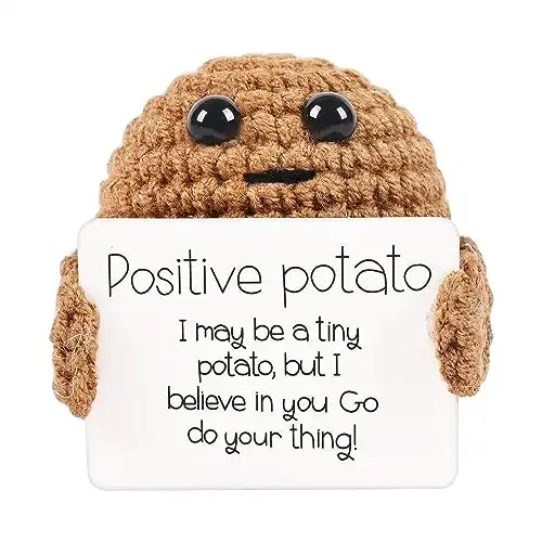 Eiqer Pocket Hug Positive Kartoffel, Mini-Plüsch Figuren Lustige Potato Puppe, Kreative Strickwolle Puppe für Frauen, Abschiedsgeschenk Kollegen, Beste Freundin Geschenke