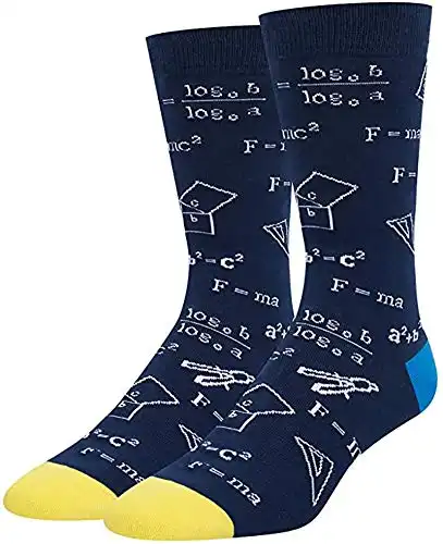 FGFD&OU Socken für Herren und Damen Lustiges Socken Mathematische Socken für Männer Geschenk Neuheit Baumwolle Unisex, Sportsocken, Skateboard-Socken für Sommer und Winter (Navy blau)