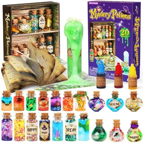 DECOHOME Kreative Geschenk für Kinder, 20 Zaubermischung Zauberer Zaubertrank Flaschen, Handwerk Spielzeug Kreative Weihnachten Geburtstag Geschenke für Jungen & Mädchen Alter 6 7 8 9 10+